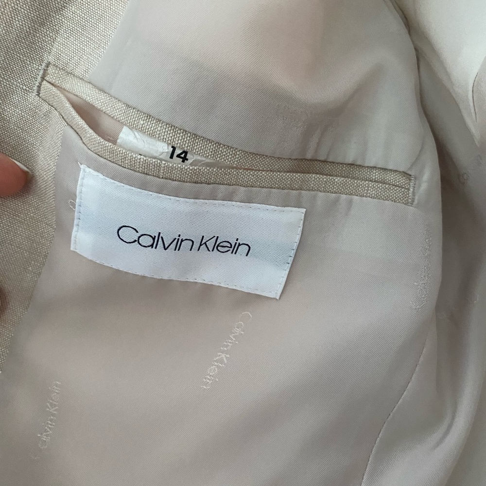 Boys size 14 khaki linen Calvin Klein Blazer